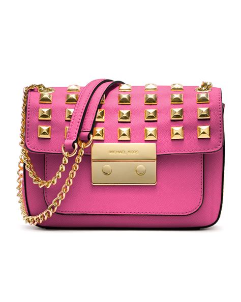 michael michael kors small sloan studded shoulder bag|Kors sloan editor.